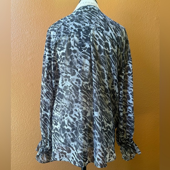 All Saints “Penny Ambient” Animal Print Chiffon Blouse Medium New Without Tags! - Picture 12 of 15
